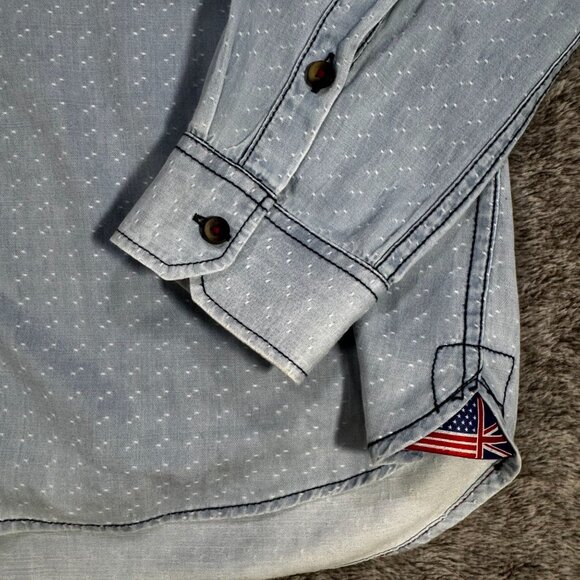 Across The Pond Men's Long Sleeve Button Up Sz M - Picture 2 of 7